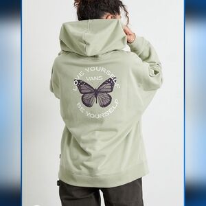 Vans, Team Wellness Hoodie, Soft Green/Eggplant, Size Medium